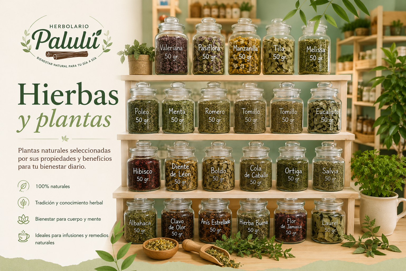 Hierbas y plantas naturales